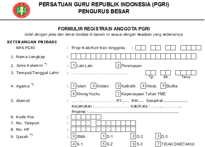 Pendaftaran PGRI Maros - Persatuan Guru Republik Indonesia Cabang Maros